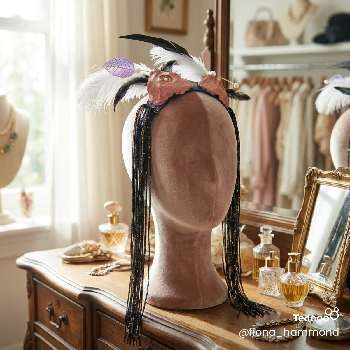 Feather Headband with Tassel Accents