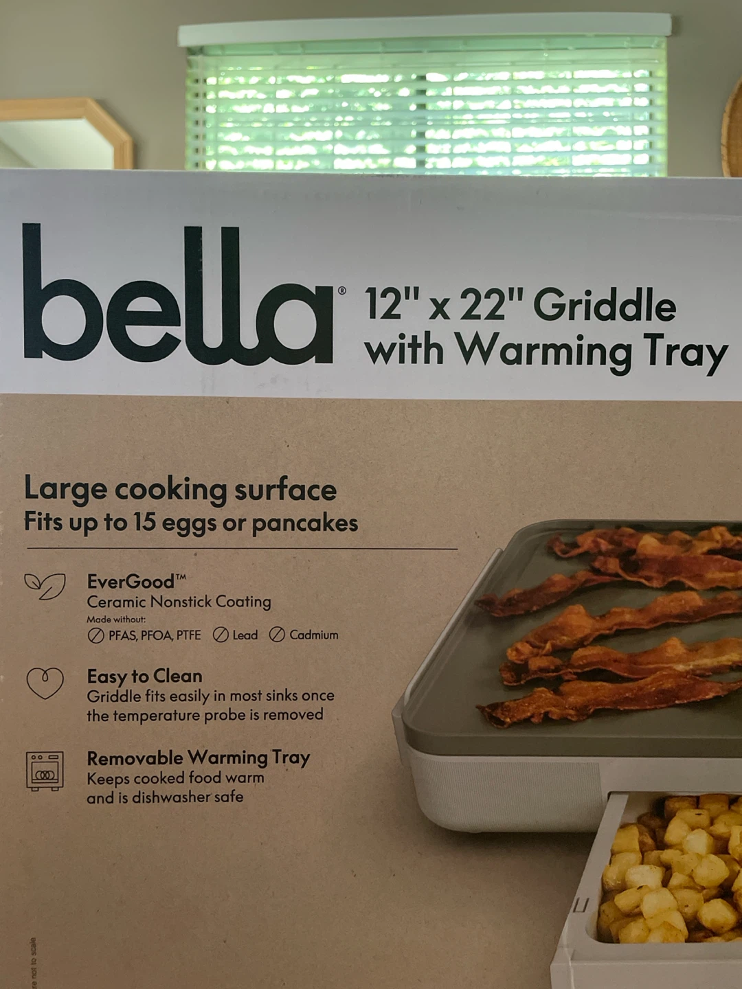 Bella 12" x 22" Griddle with Warming Tray - photo 2