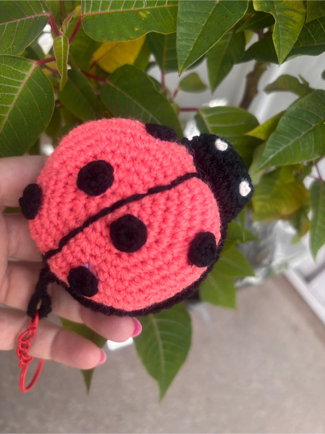 Handmade Crochet Ladybug and Fish Keychains