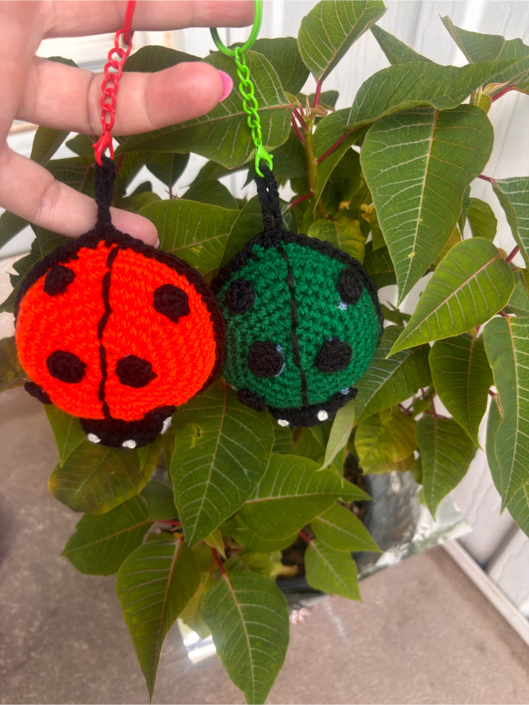 Handmade Crochet Ladybug and Fish Keychains - photo 3