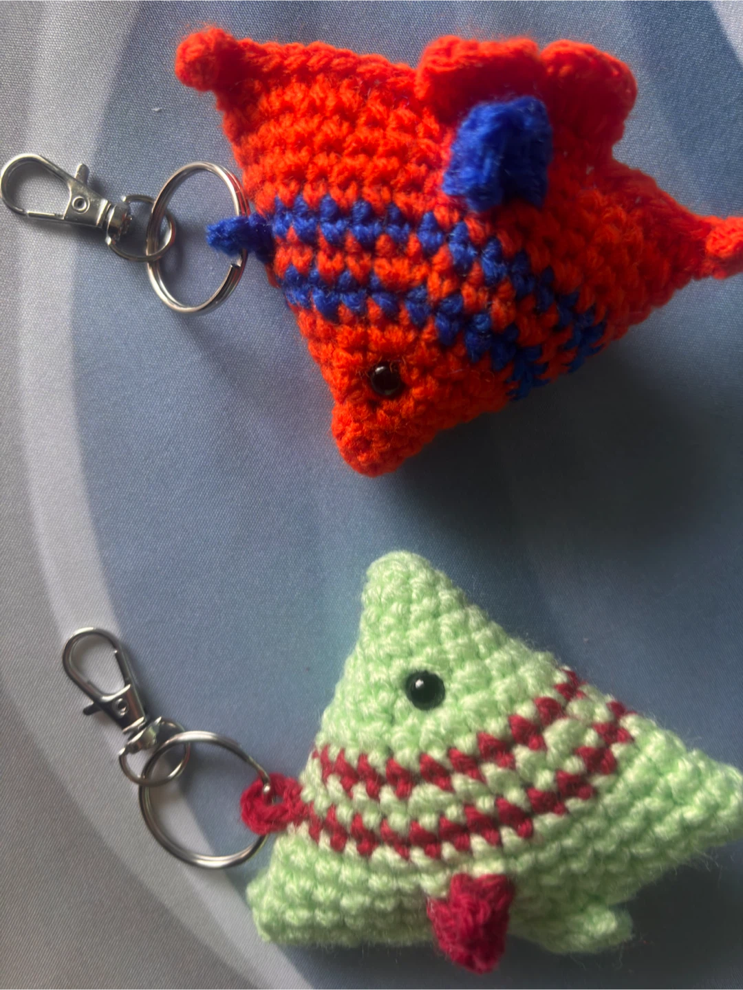 Handmade Crochet Ladybug and Fish Keychains - photo 5