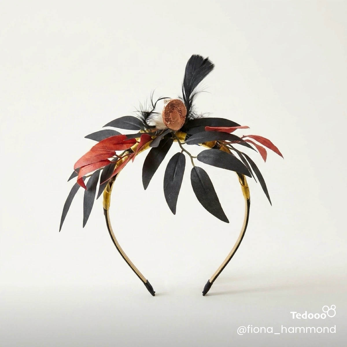 Feather and Leaf Headband with Lights