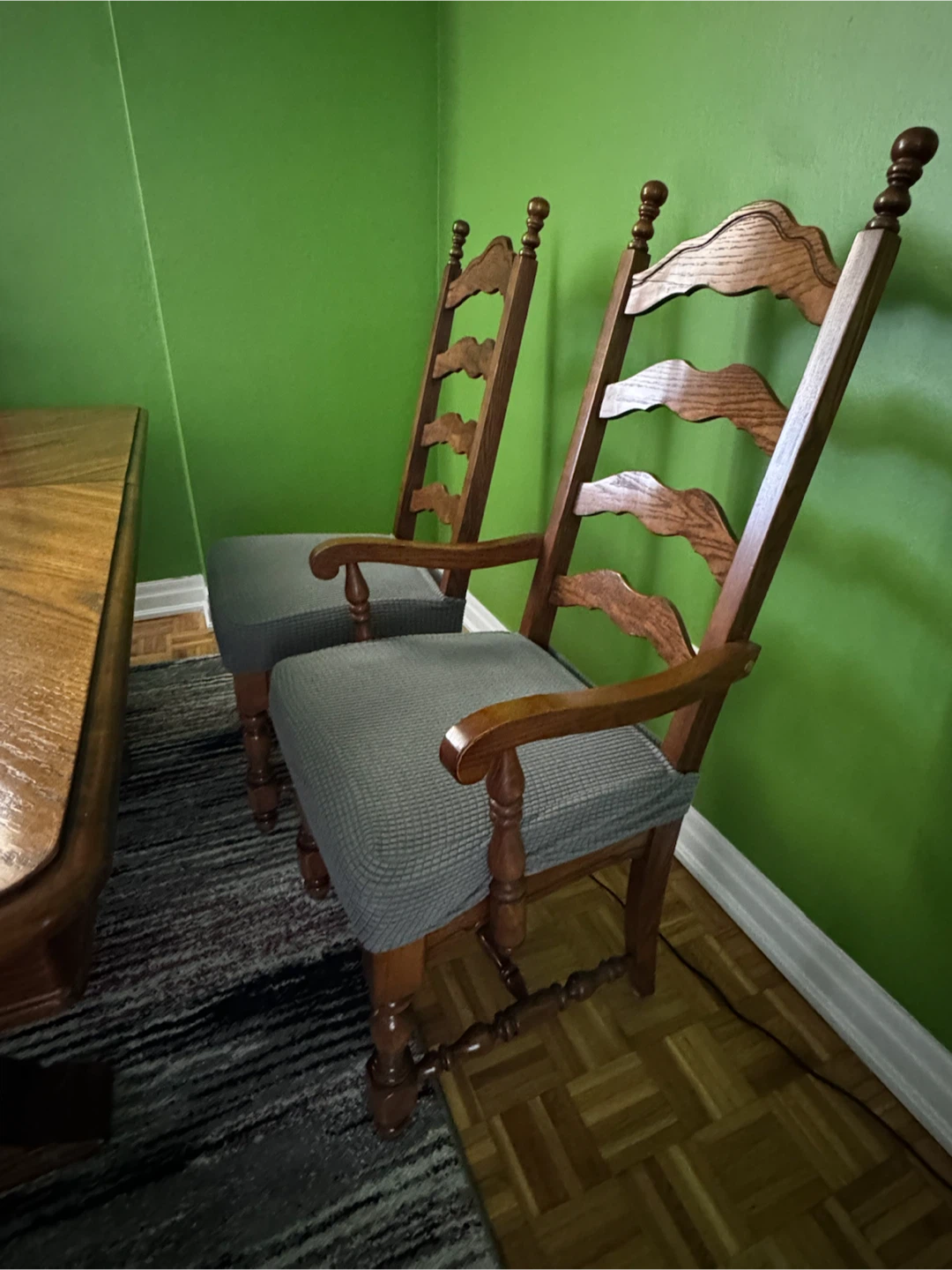 Wooden table with extension and 6 chairs - photo 3