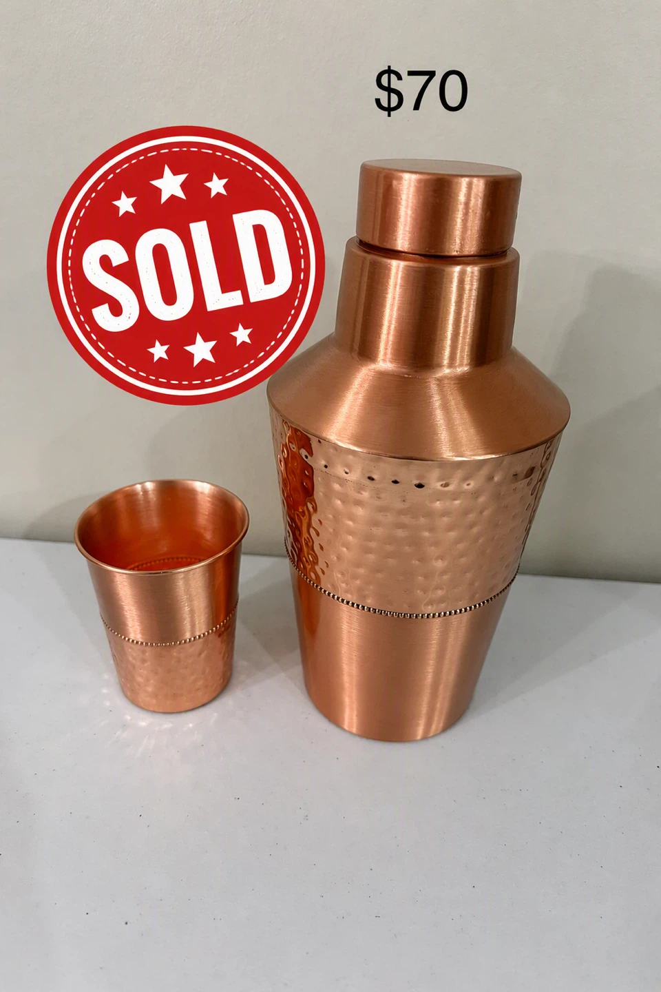 Copper bottle with glass - photo 4