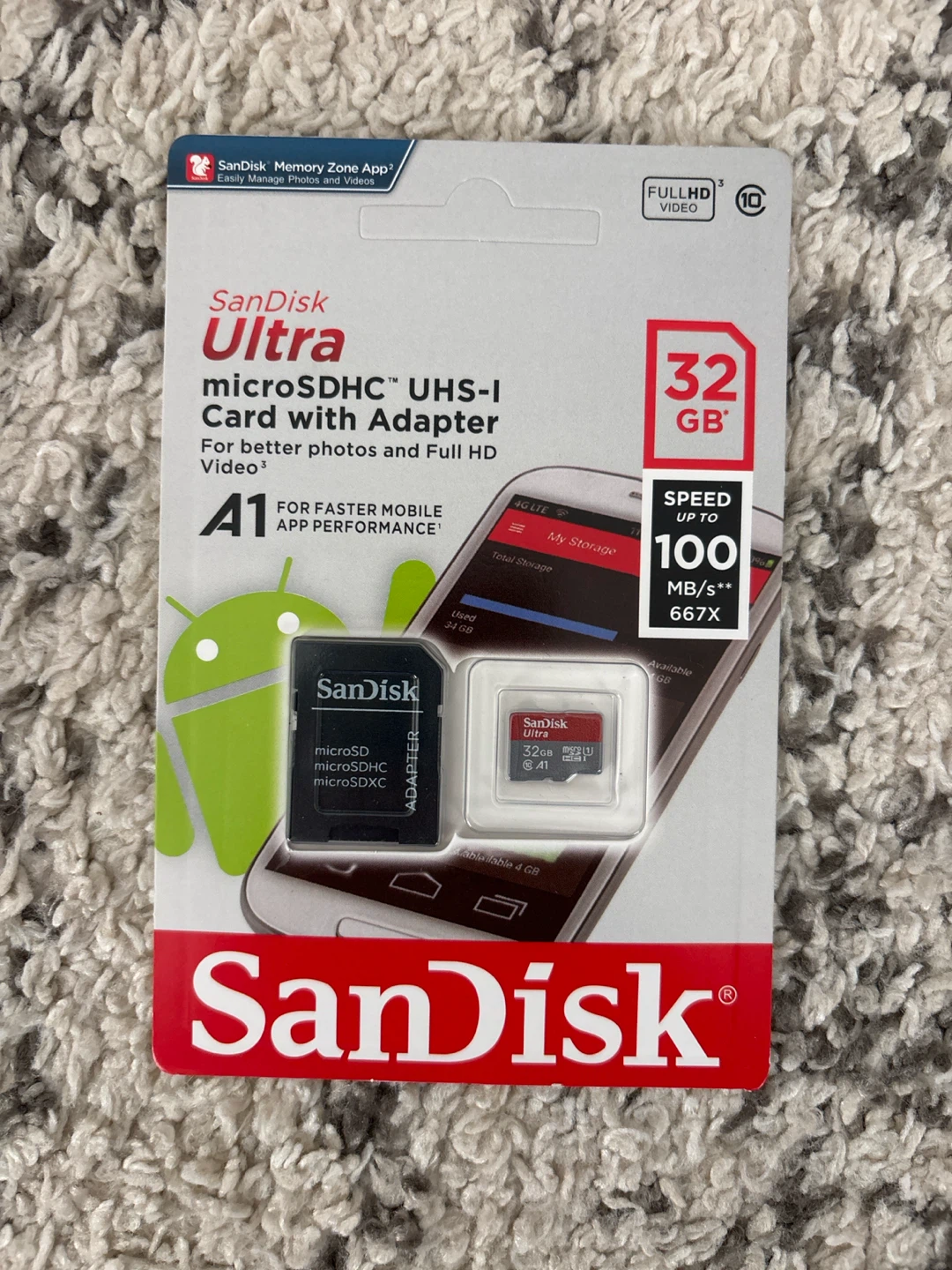 SanDisk 32GB microSDHC Card with Adapter