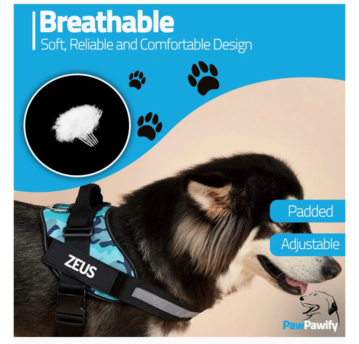 PawPawify Pet Harness - Sky Blue - Size M