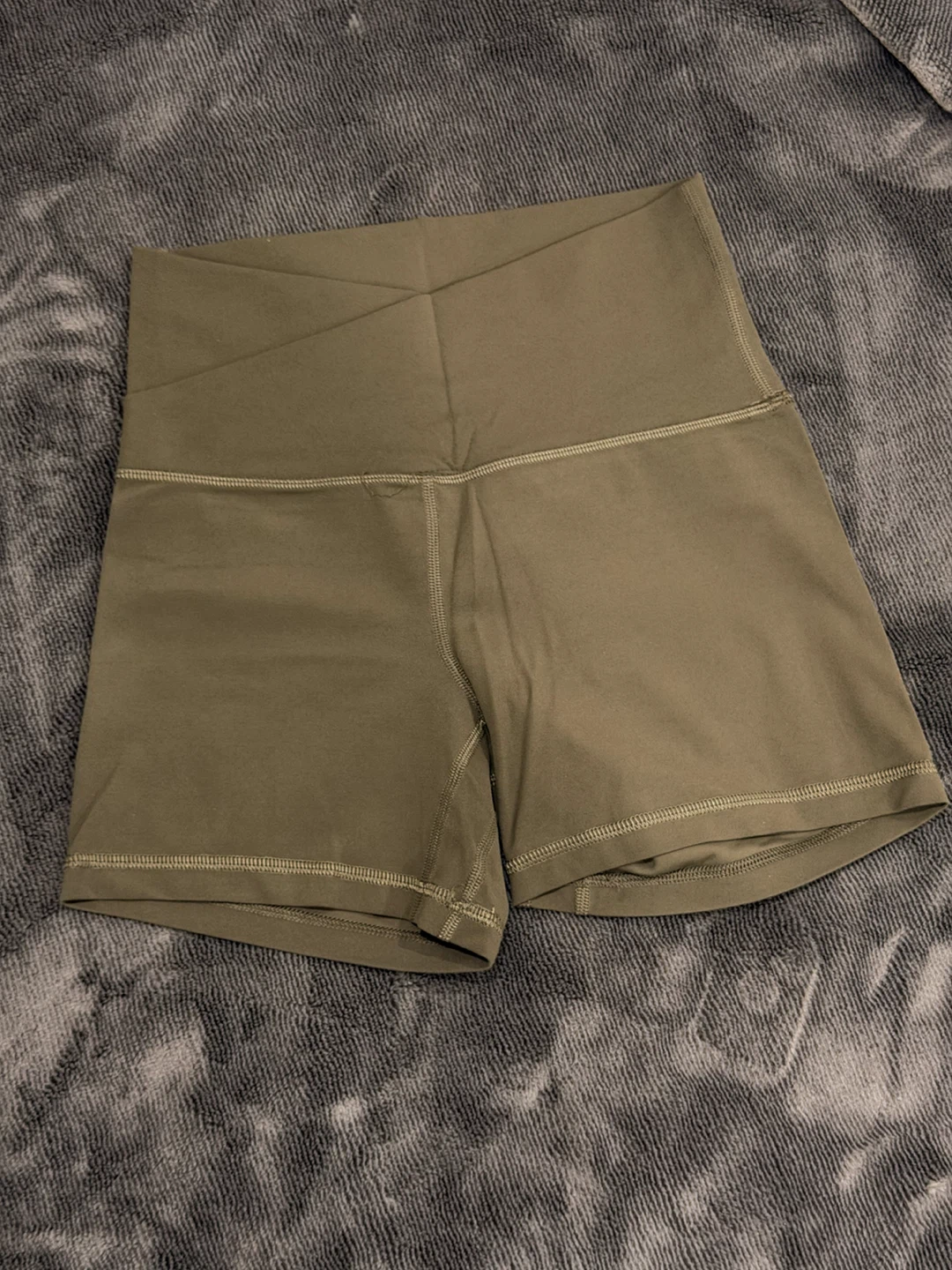 Olive Green High-Waisted Shorts