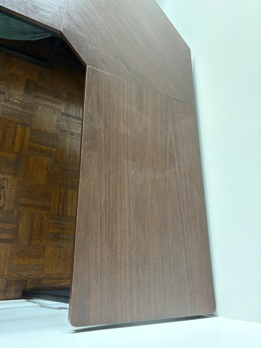 L-Shaped Corner Desk - Dark Wood Finish - photo 4