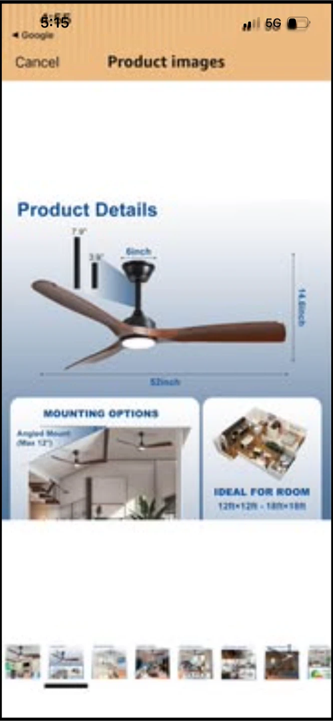 New Modern Ceiling Fan with Light - 52 Inch - photo 2