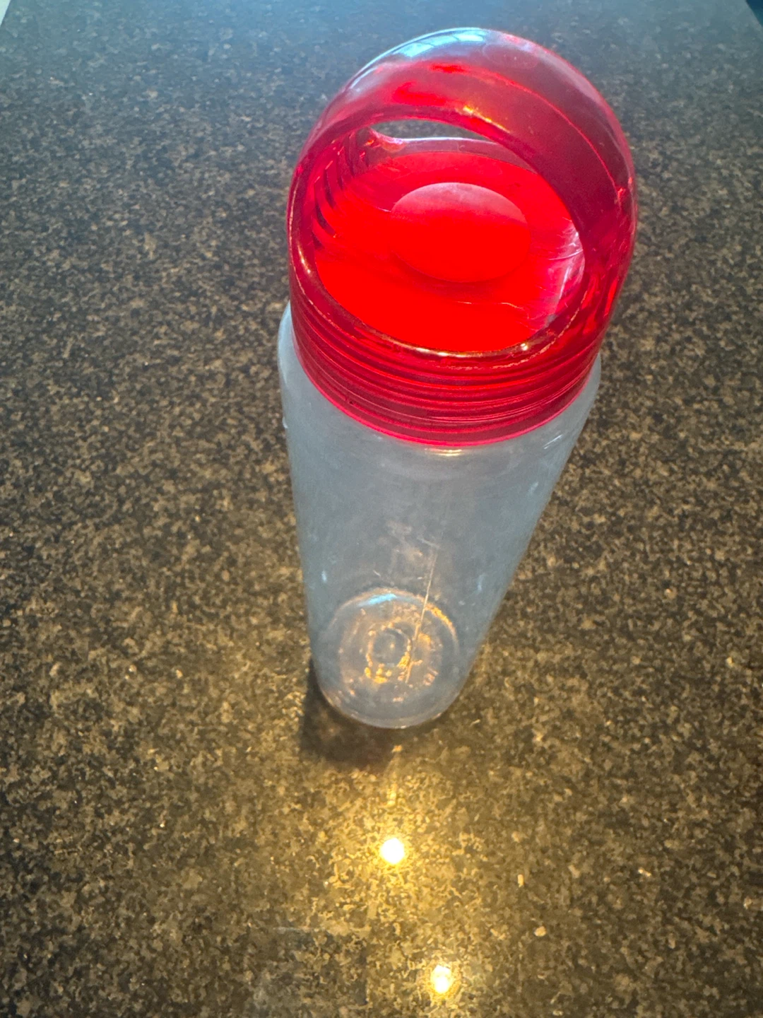 Plastic Water Bottle with Red Lid - photo 2