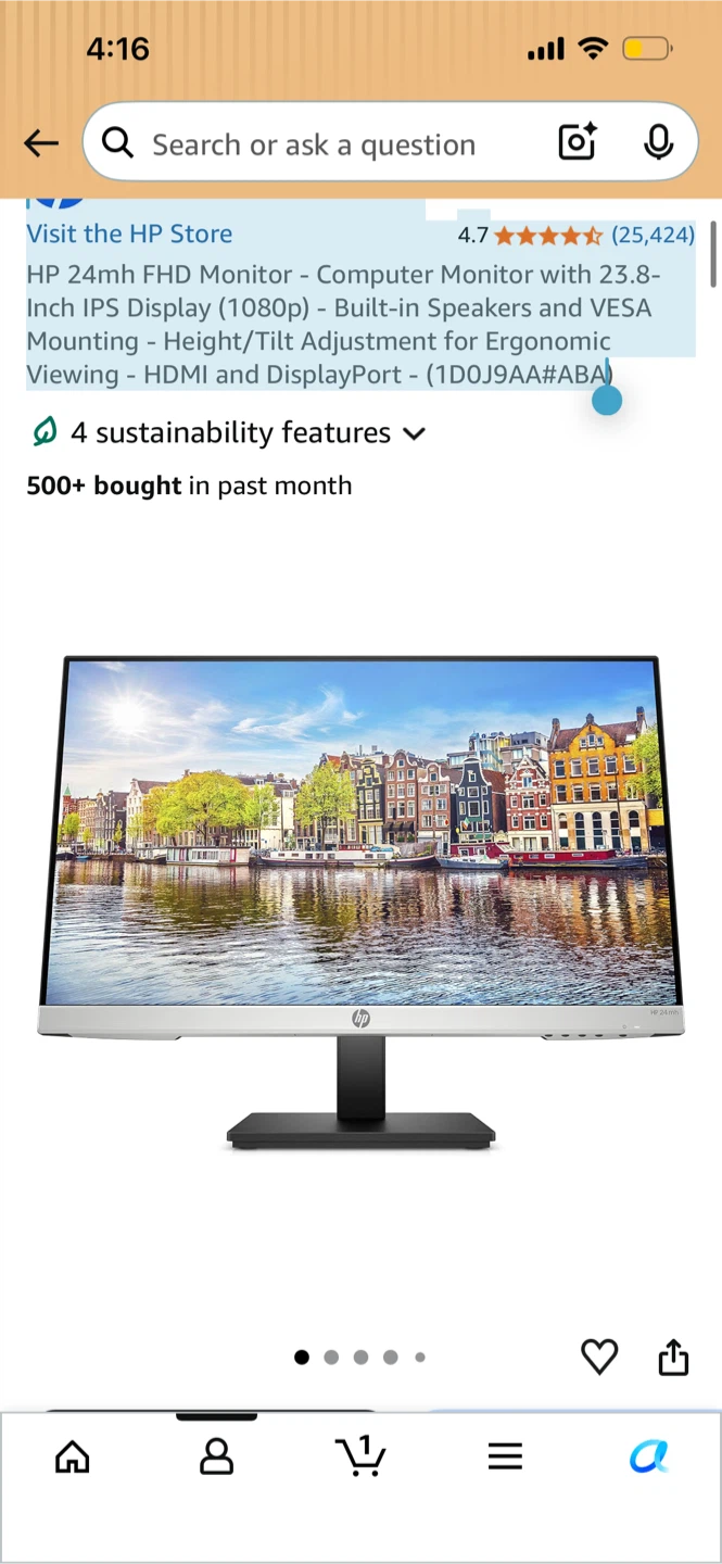 HP 24mh 24” FHD IPS Monitor with Built-in Speakers - photo 2