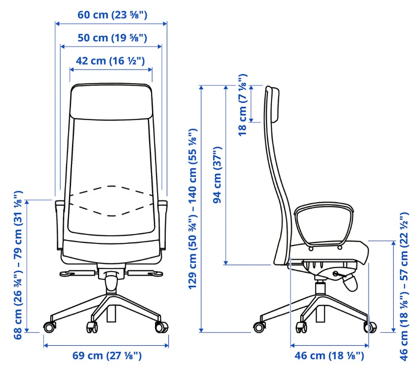 IKEA MARKUS office chair in dark grey - photo 5