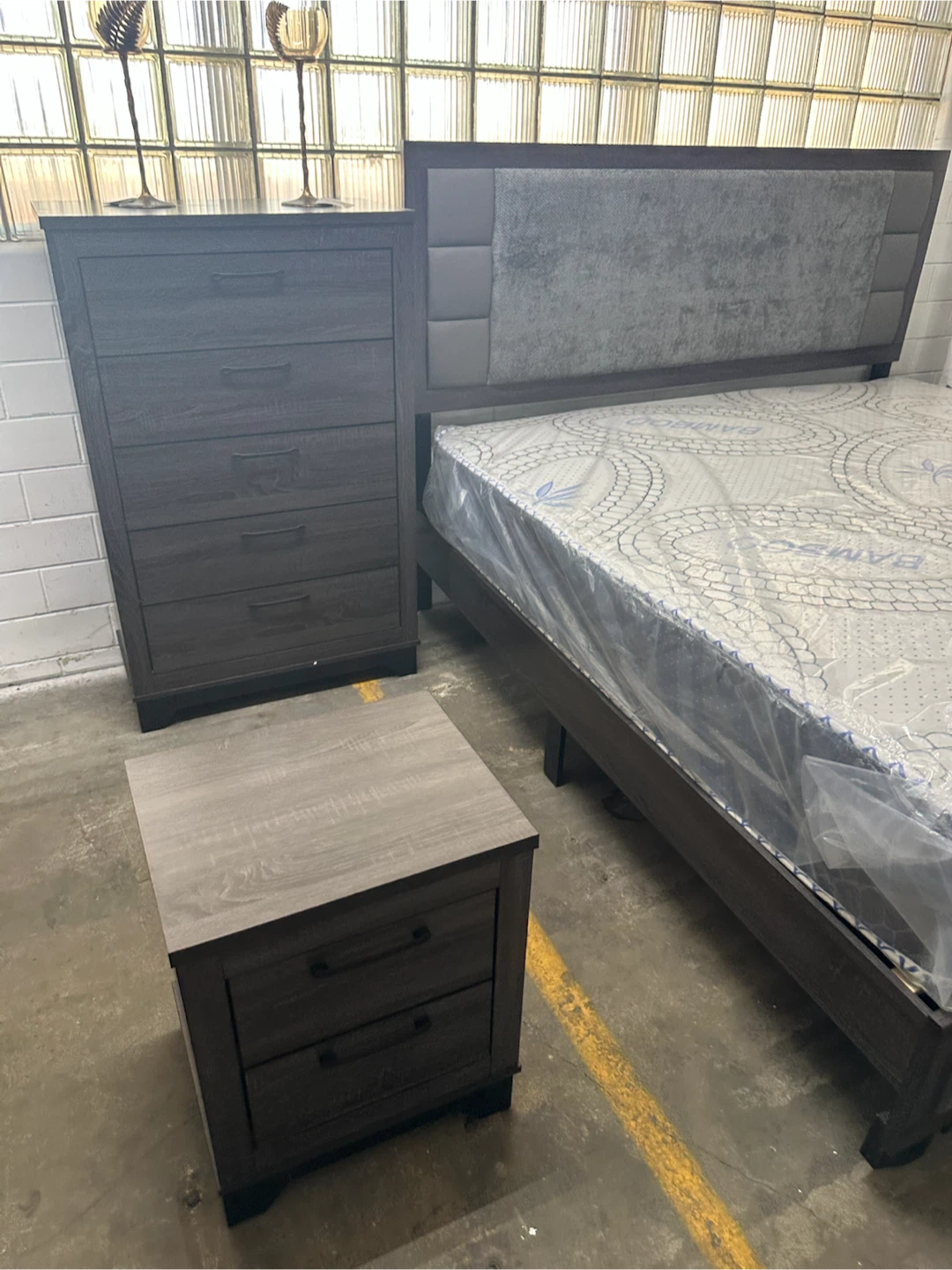 Dark Gray 6-Drawer Dresser with Mirror - photo 2