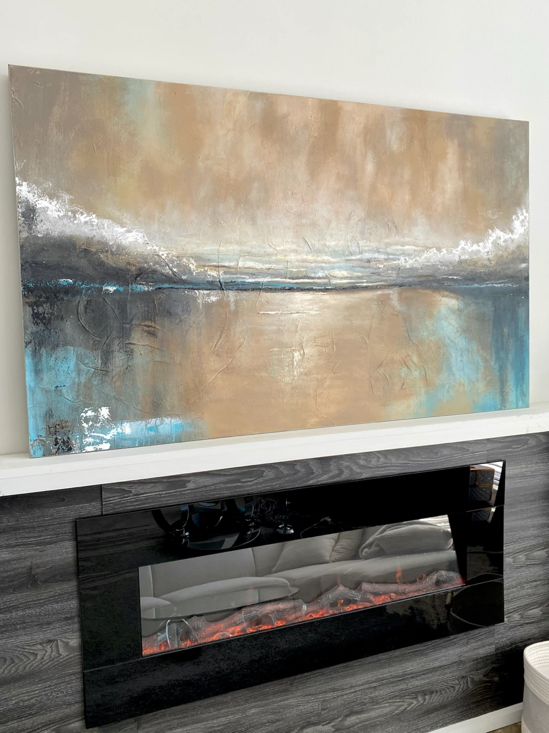 2 day sale! Hand Painted Original Canvas Art Painting 35”x60” - photo 5