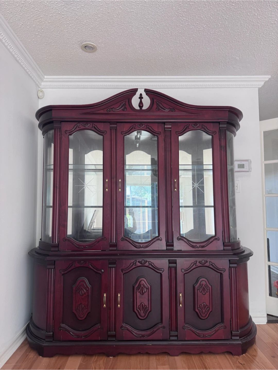 Cherry Wood Display Cabinet with Glass Doors - photo 2
