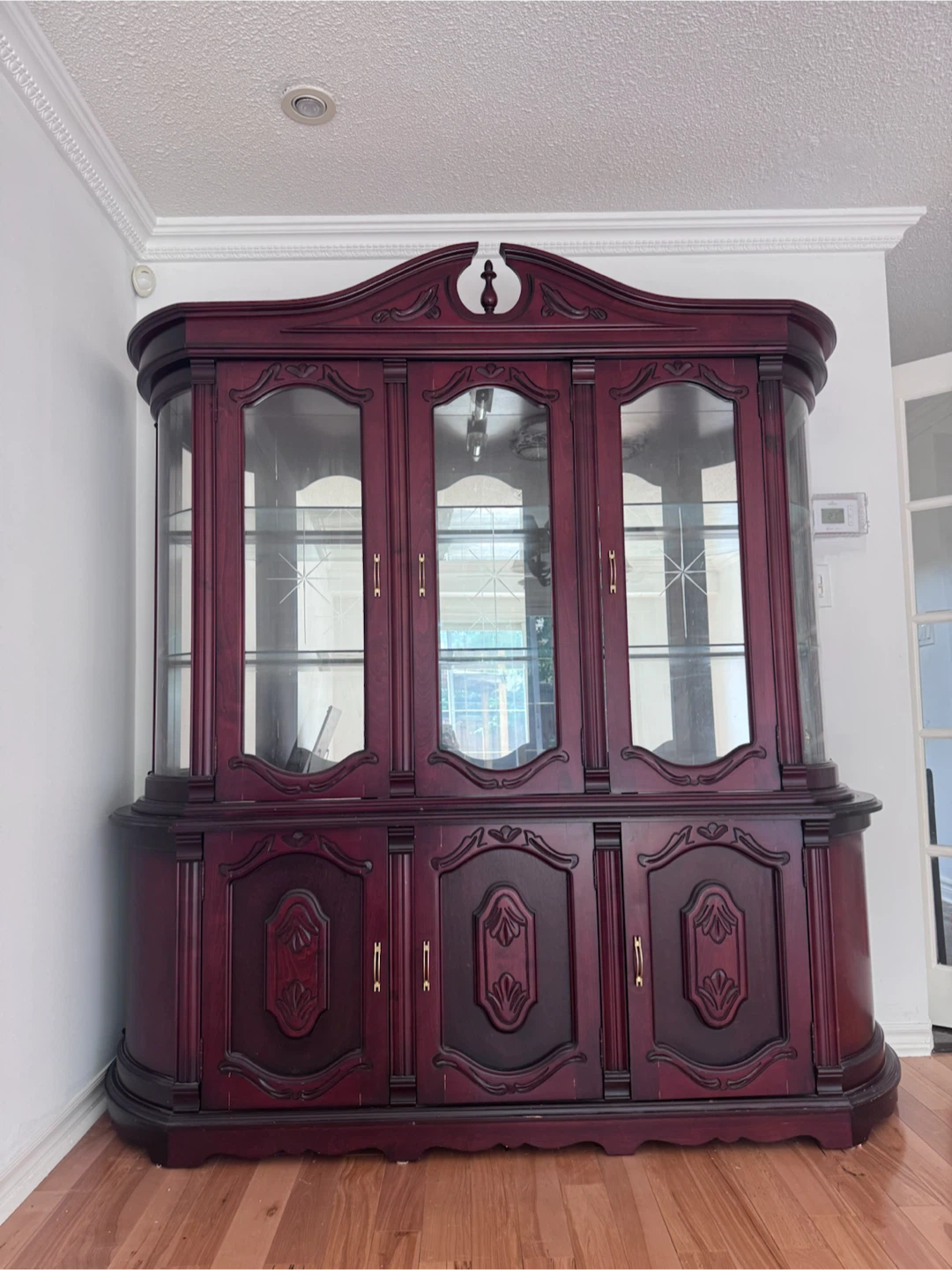 Cherry Wood Display Cabinet with Glass Doors - photo 3
