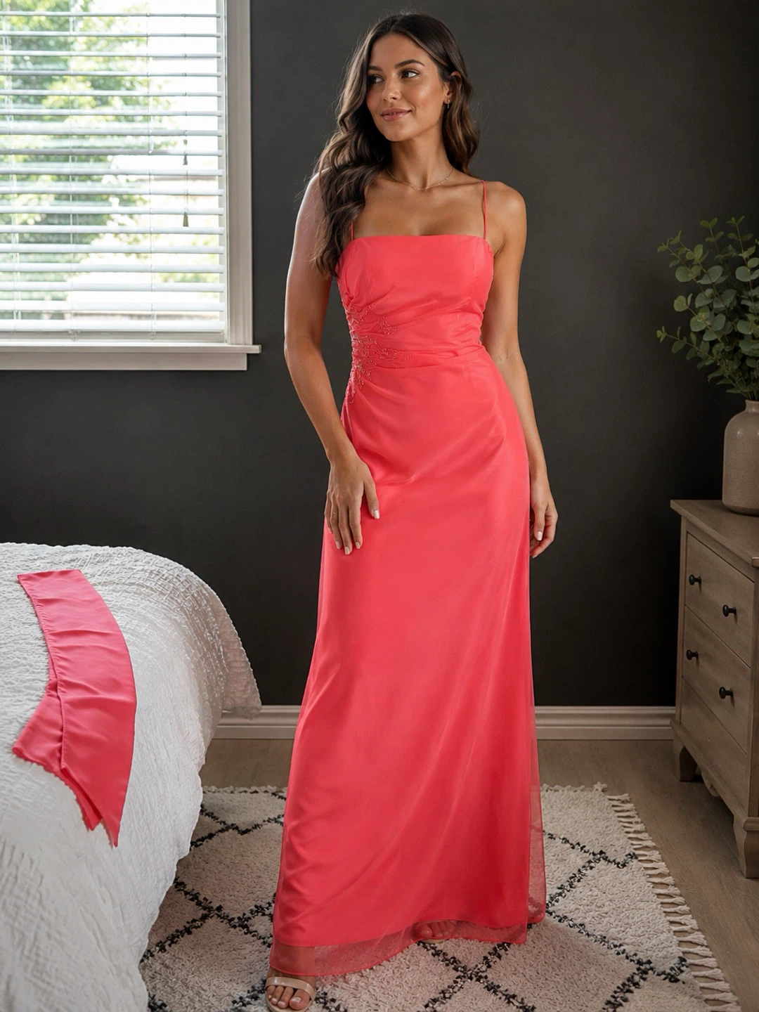 Elegant Coral Formal Gown
