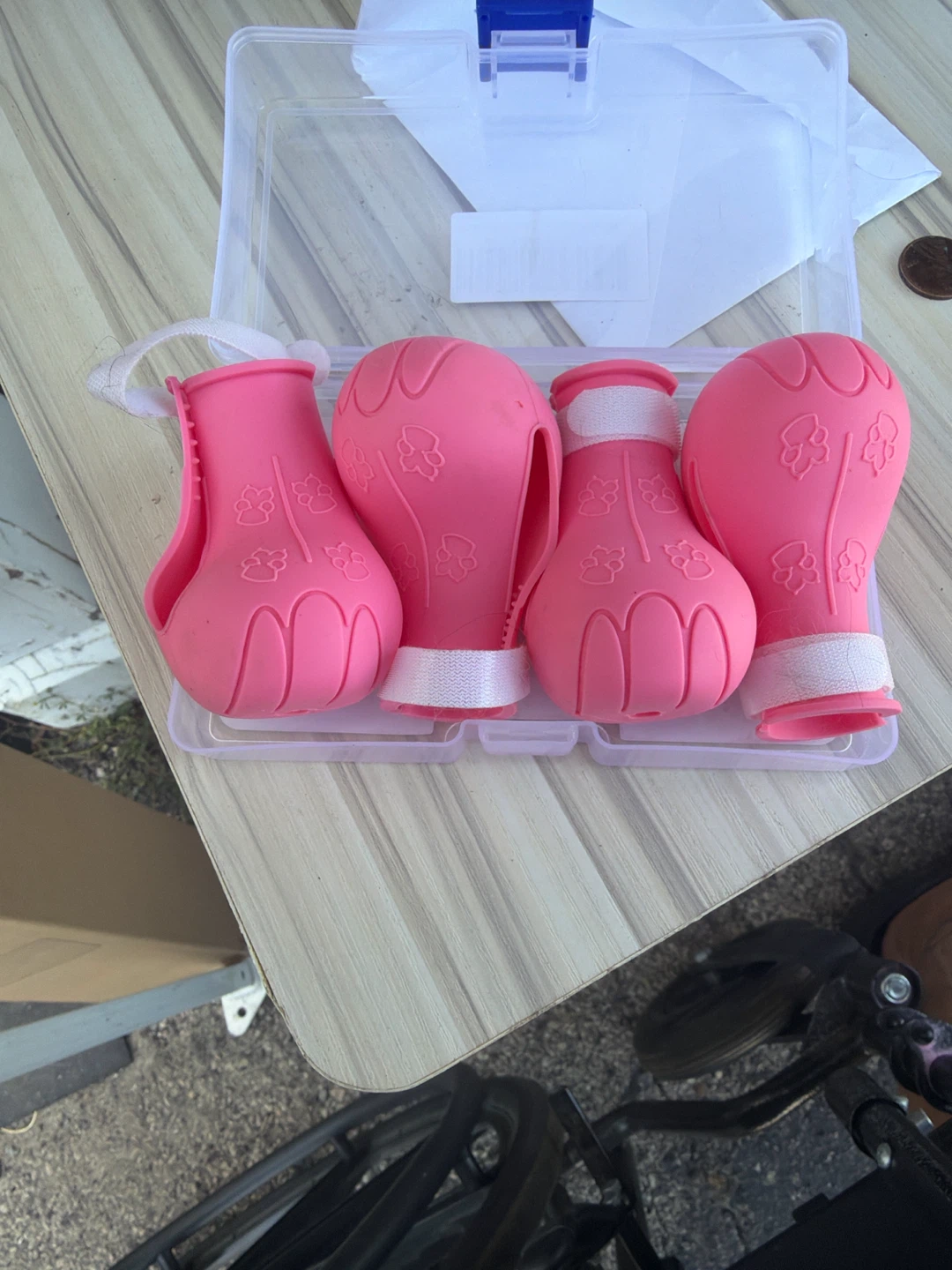 Pink Cat  Paw Booties - Set of 4