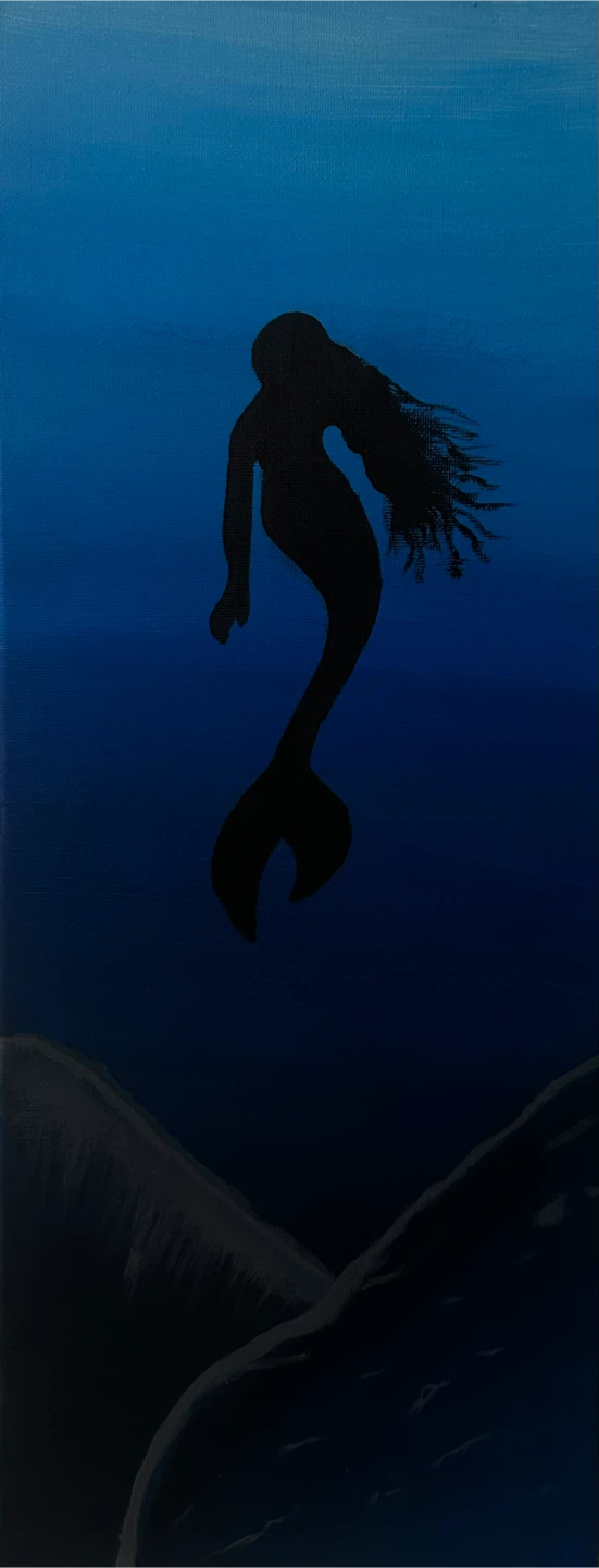 Silhouette Mermaid Painting