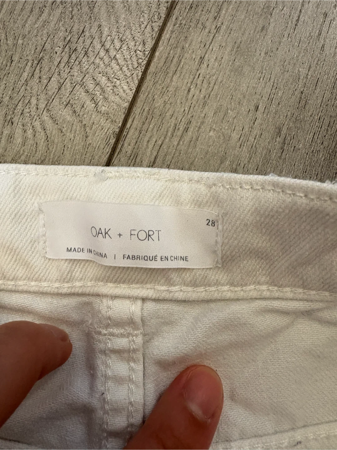 Oak + Fort White Denim Shorts Size 28 - photo 2
