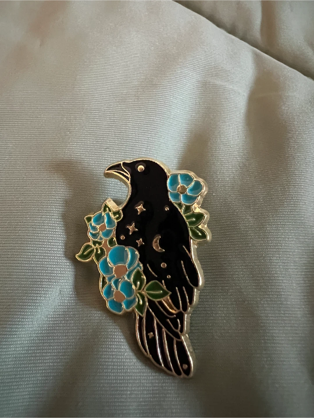Enamel Pins - Black Raven with Floral Design - photo 4