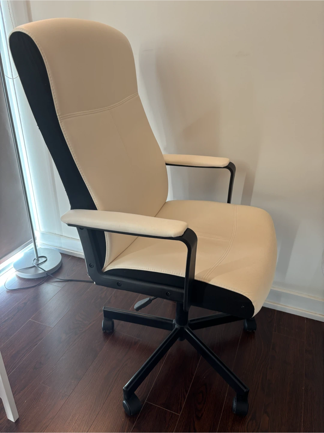 IKEA MILLBERGET desk chair in black and white