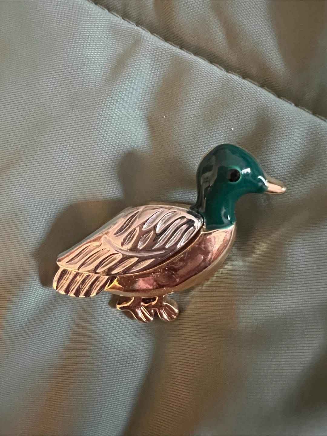 Gold Tone Duck Brooch Pin