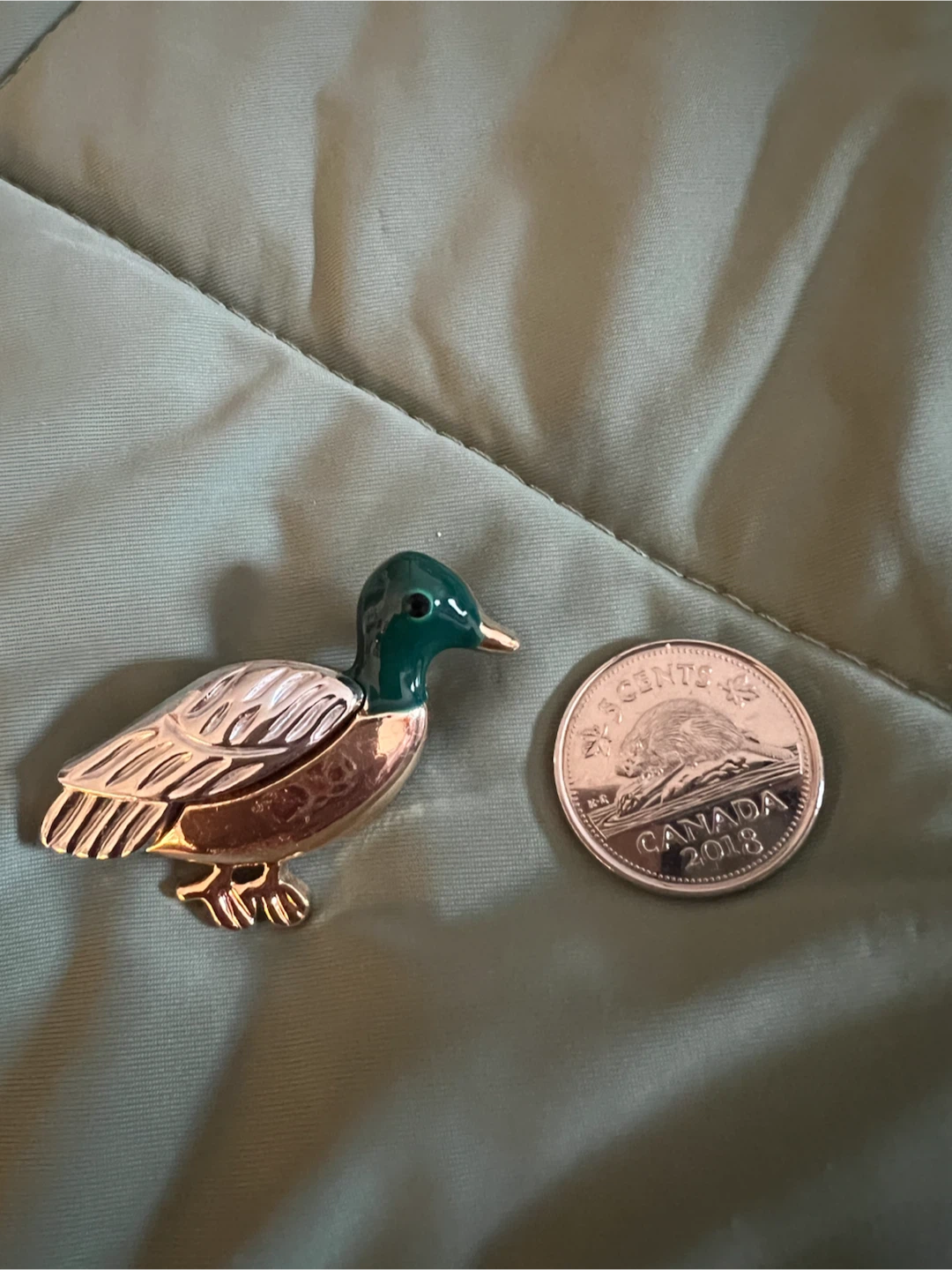 Gold Tone Duck Brooch Pin - photo 3