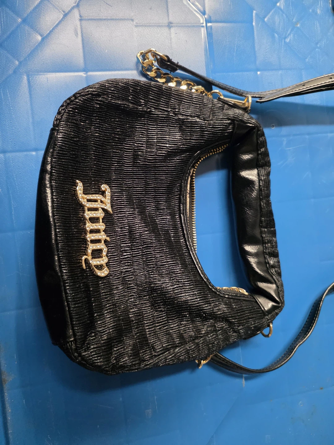 Juicy Couture Black Handbag with Rhinestone Logo