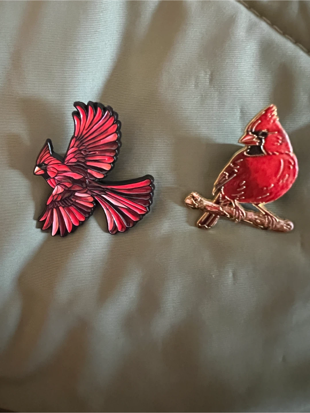 Red Cardinal Enamel Pins (Set of 2)