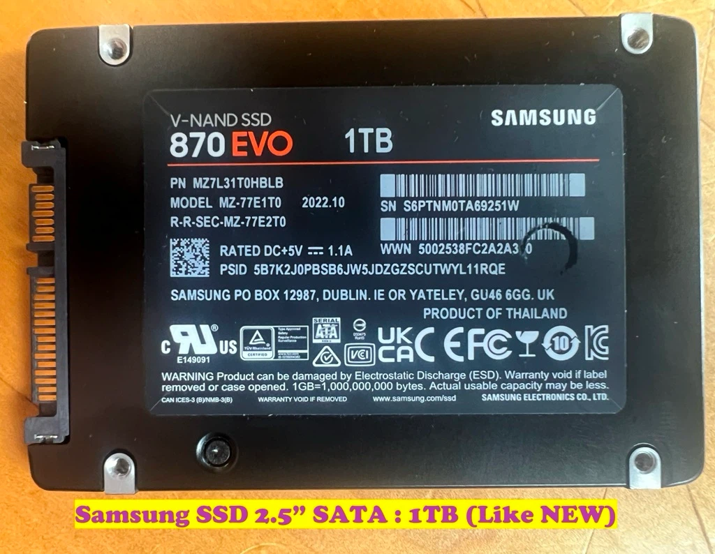 Samsung SSD 2.5” SATA : 1TB (Like NEW) - photo 4