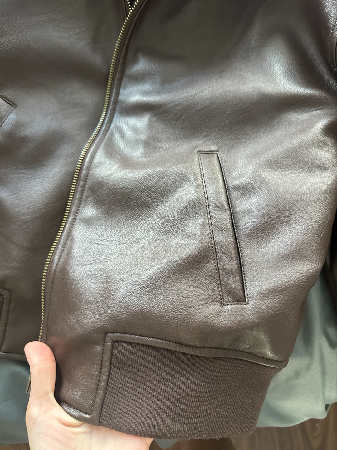 Levi's Brown Faux Leather Sherpa Collar Bomber Jacket - photo 3