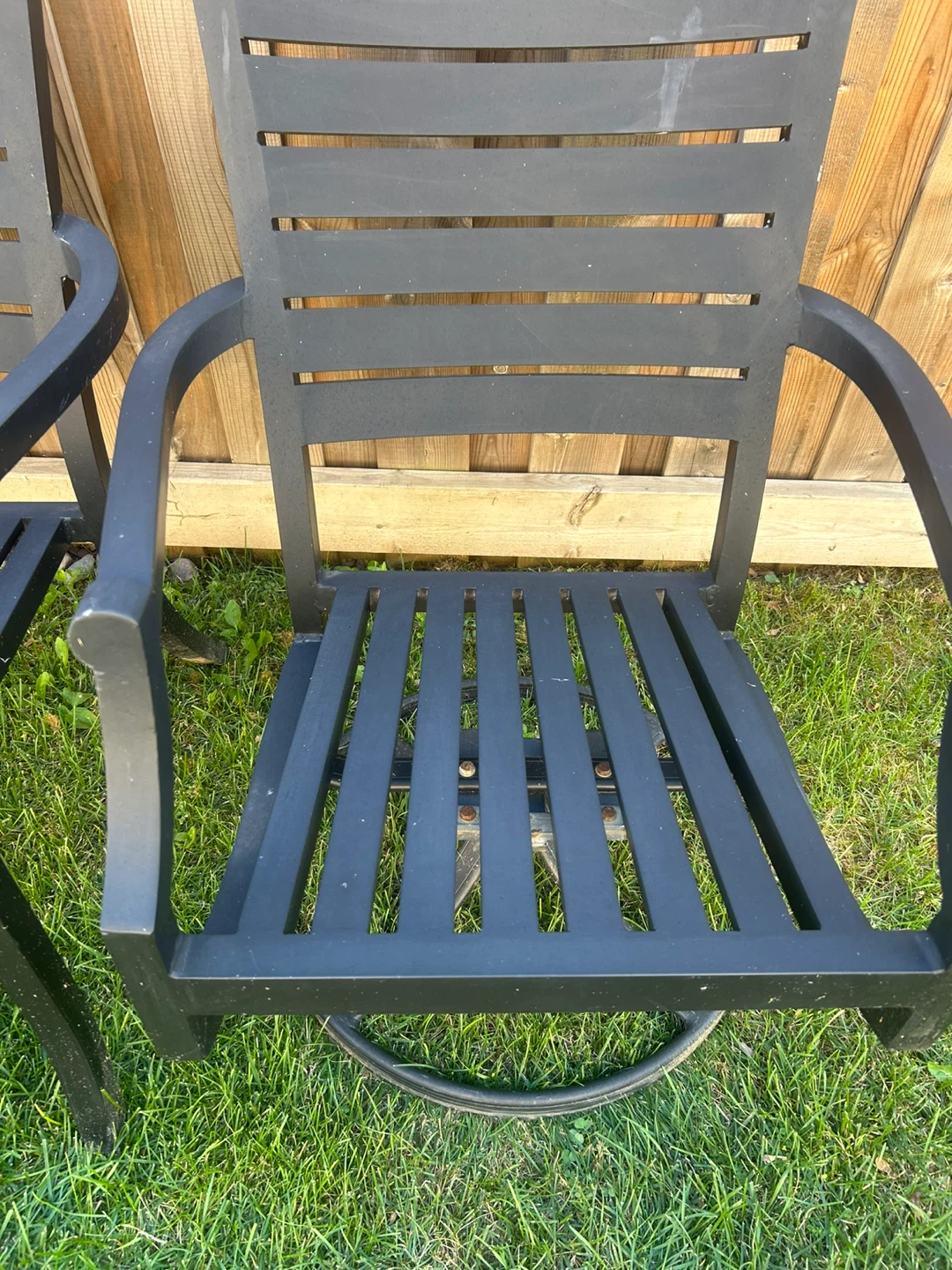 Black Patio Dining Set - 6 Chairs and 1 Table - photo 4