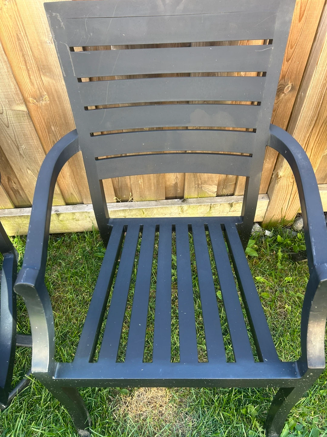 Black Patio Dining Set - 6 Chairs and 1 Table - photo 5