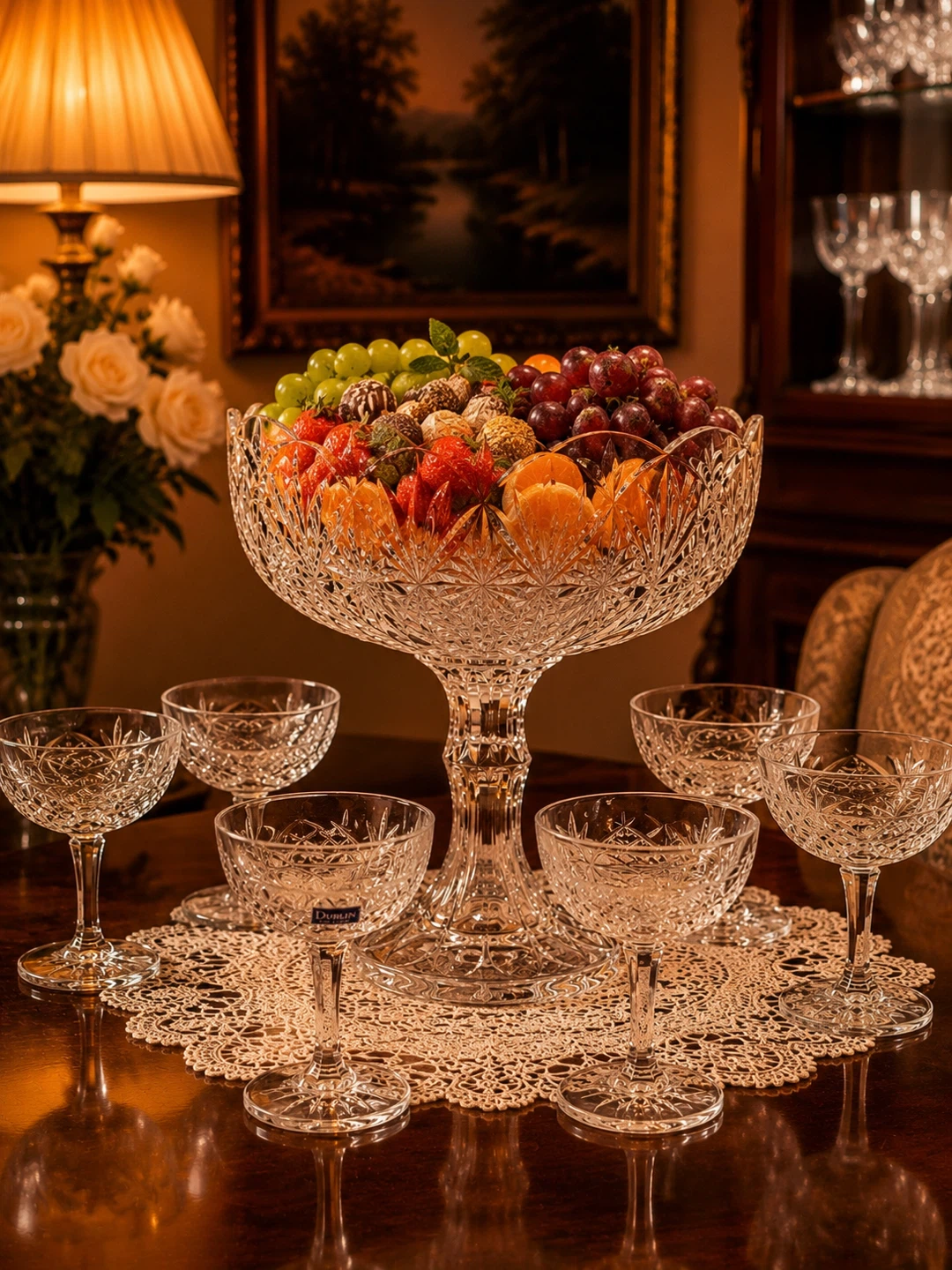 Dublin Collection Crystal Glass Footed Bowls