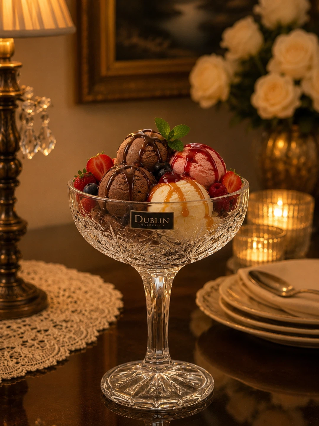 Dublin Collection Crystal Glass Footed Bowls - photo 4