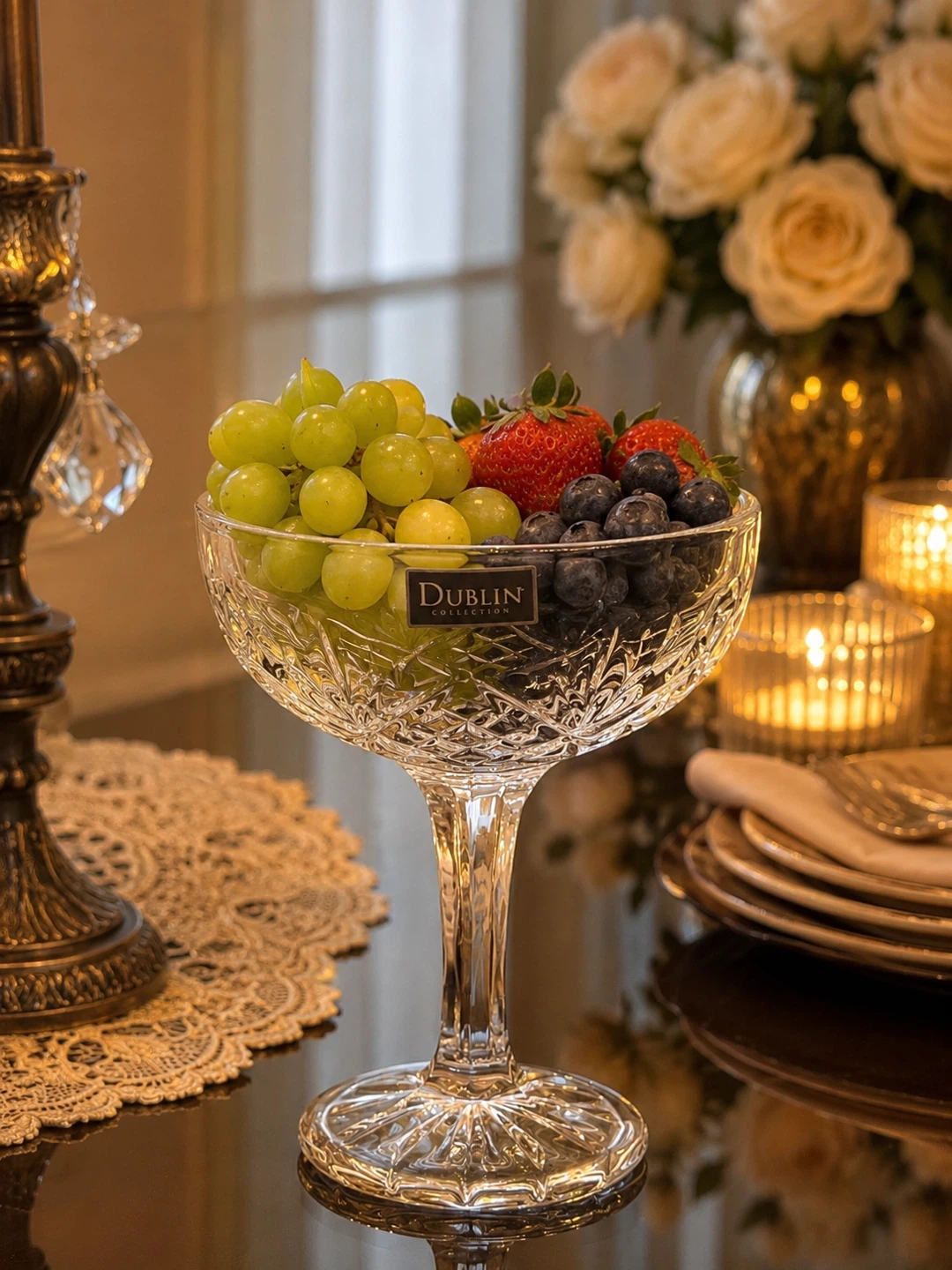 Dublin Collection Crystal Glass Footed Bowls - photo 5