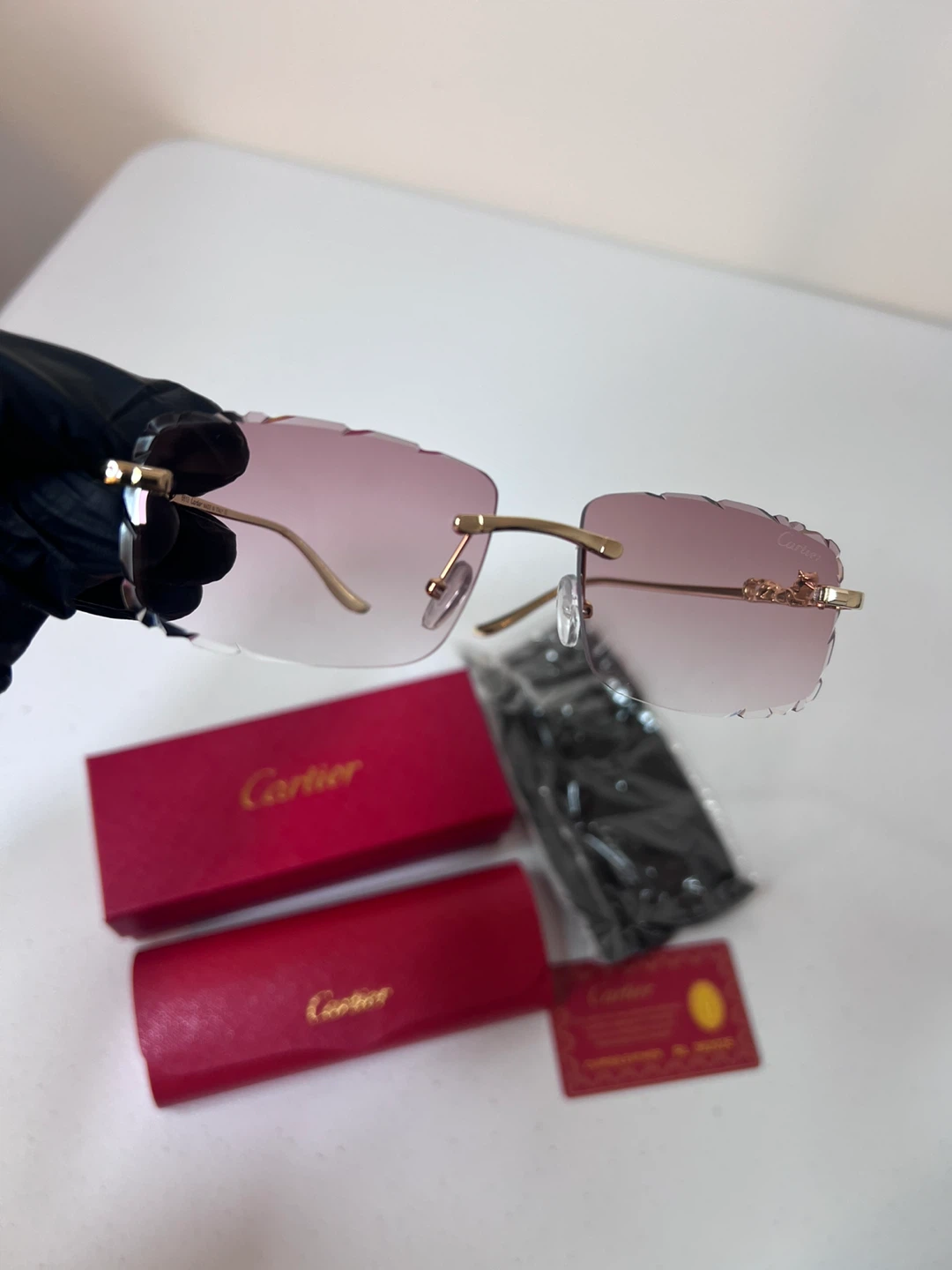 Cartier style pin gradient lense sunglasses  unisex