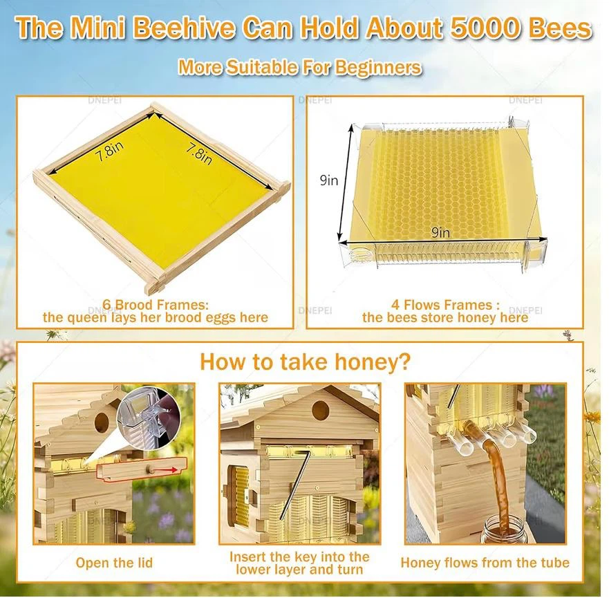 DNEPEI Mini Flow Hive Beehive - Fir Wood - photo 2
