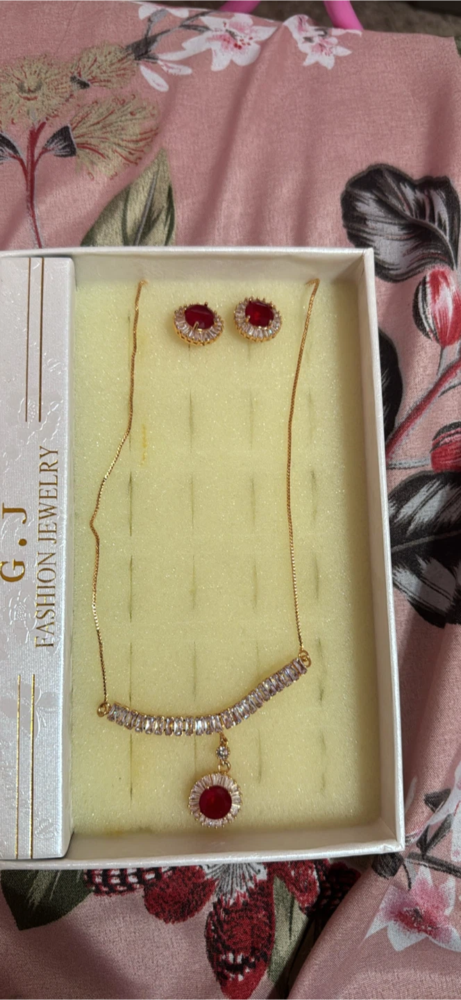 G.J. Fashion Jewelry set with necklace and earrings