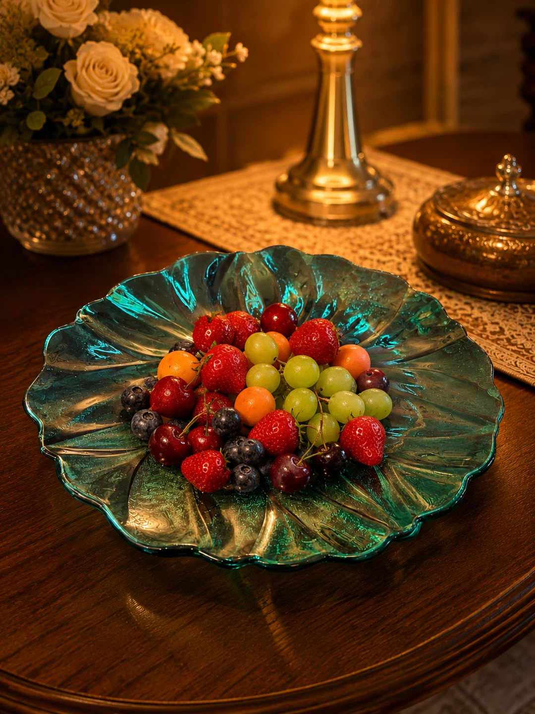 Iridescent Glass Serving Dish