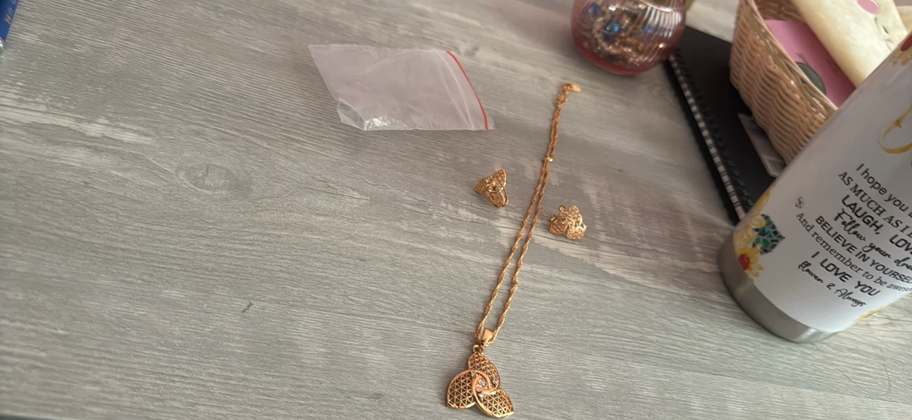 Gold-tone Necklace and Earrings Set