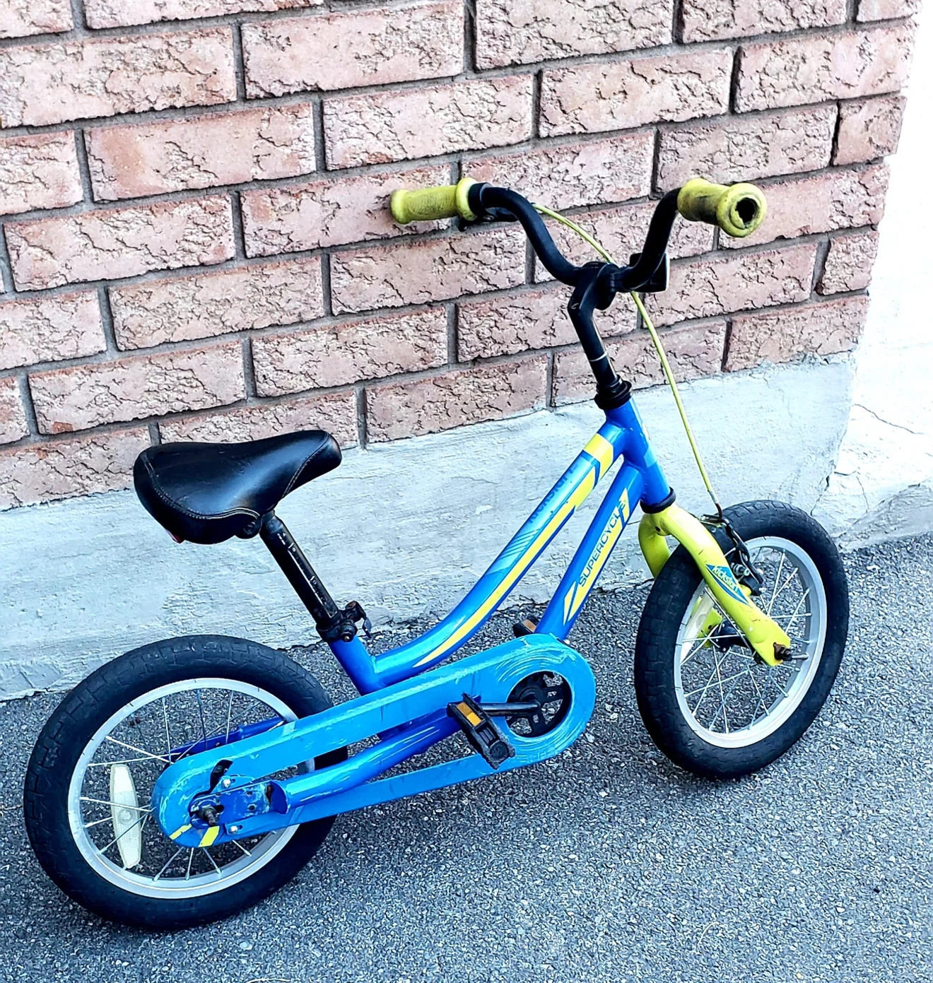 Blue and Yellow Kids Bicycle - photo 2
