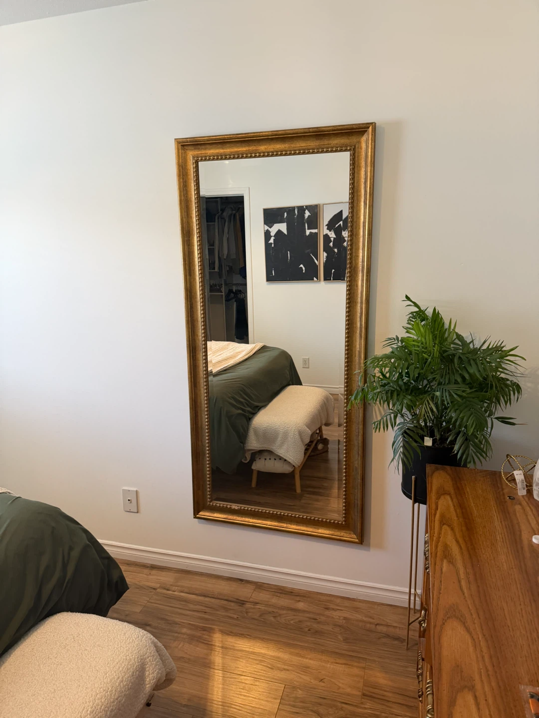 Large Gold Ornate Full-Length Mirror