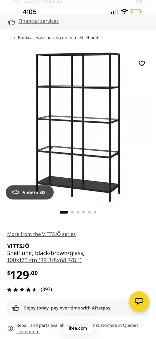 IKEA VITTSJÖ Shelf Unit - Black-Brown/Glass