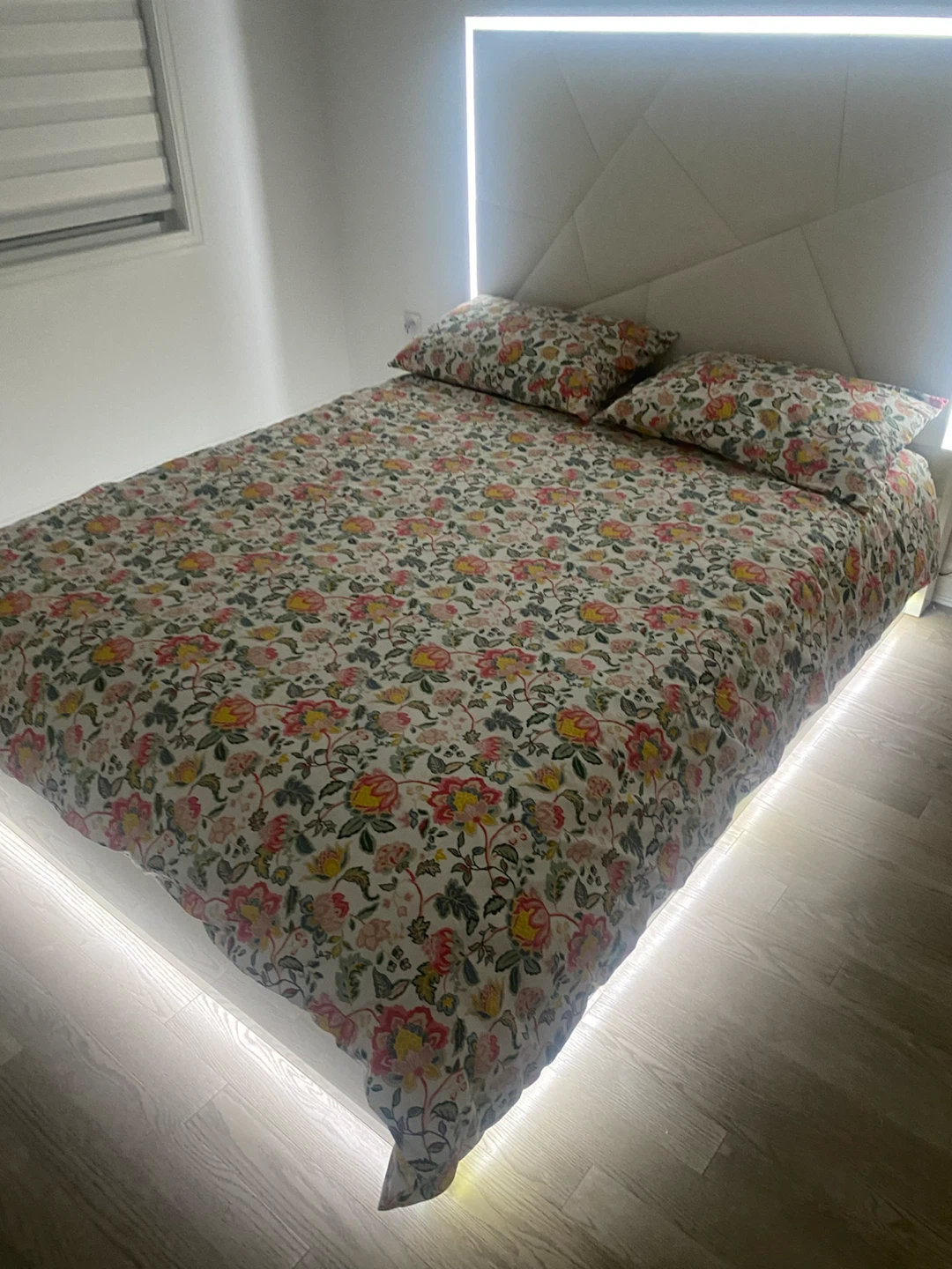 Platform Storage Bed Frame with LED Lights