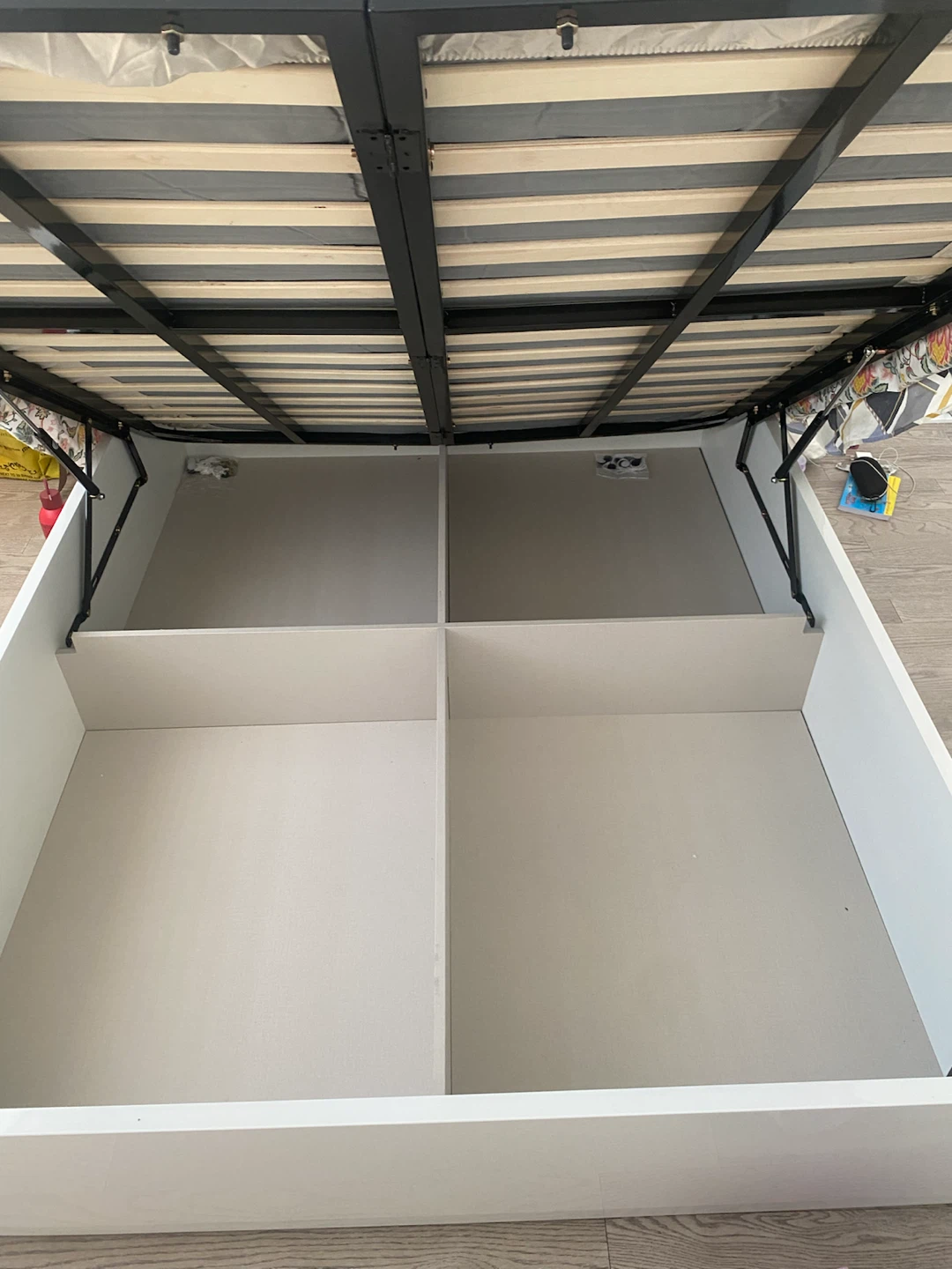 Platform Storage Bed Frame with LED Lights - photo 2