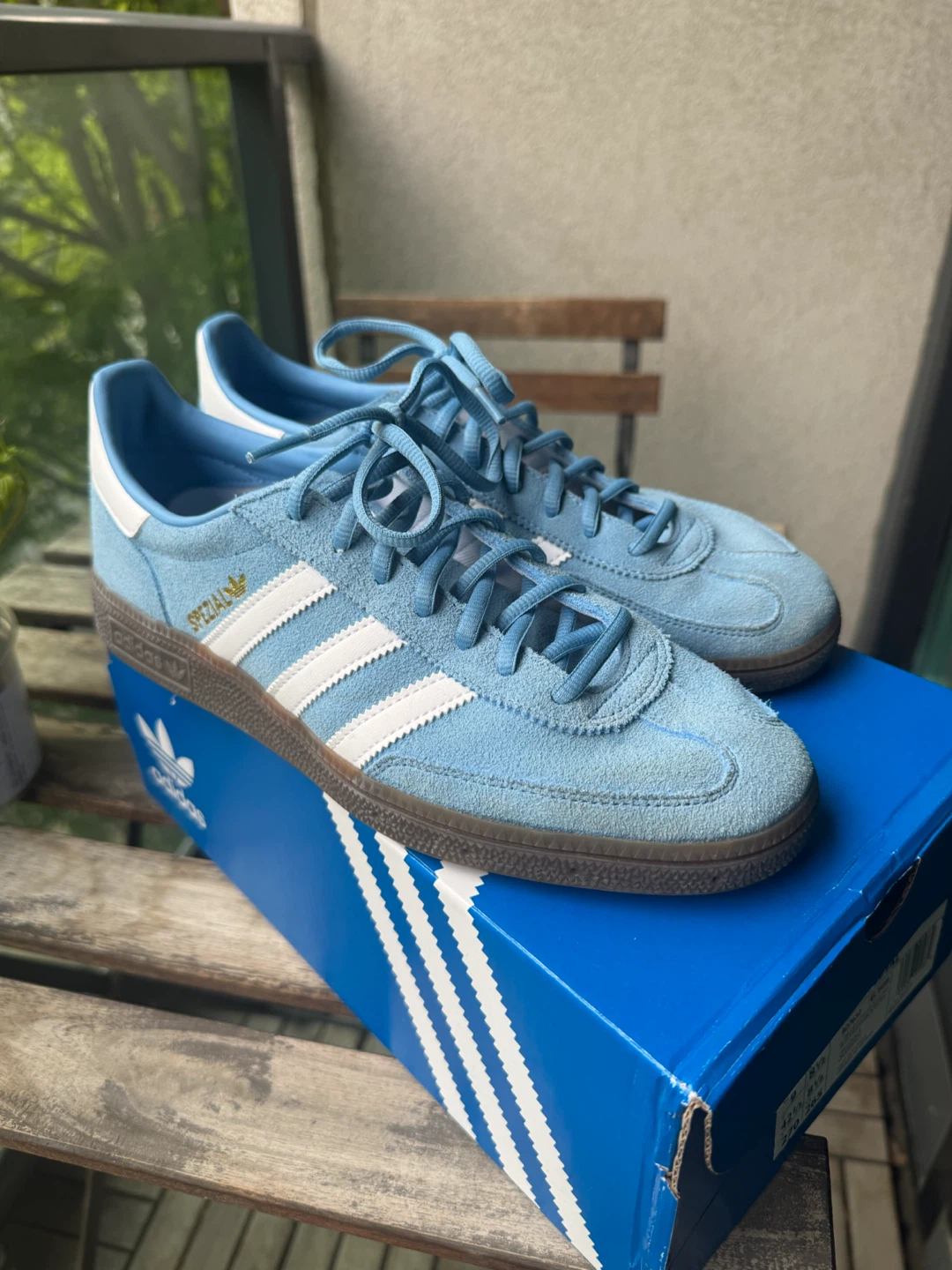 Adidas Handball Spezial Light Blue Suede Sneakers