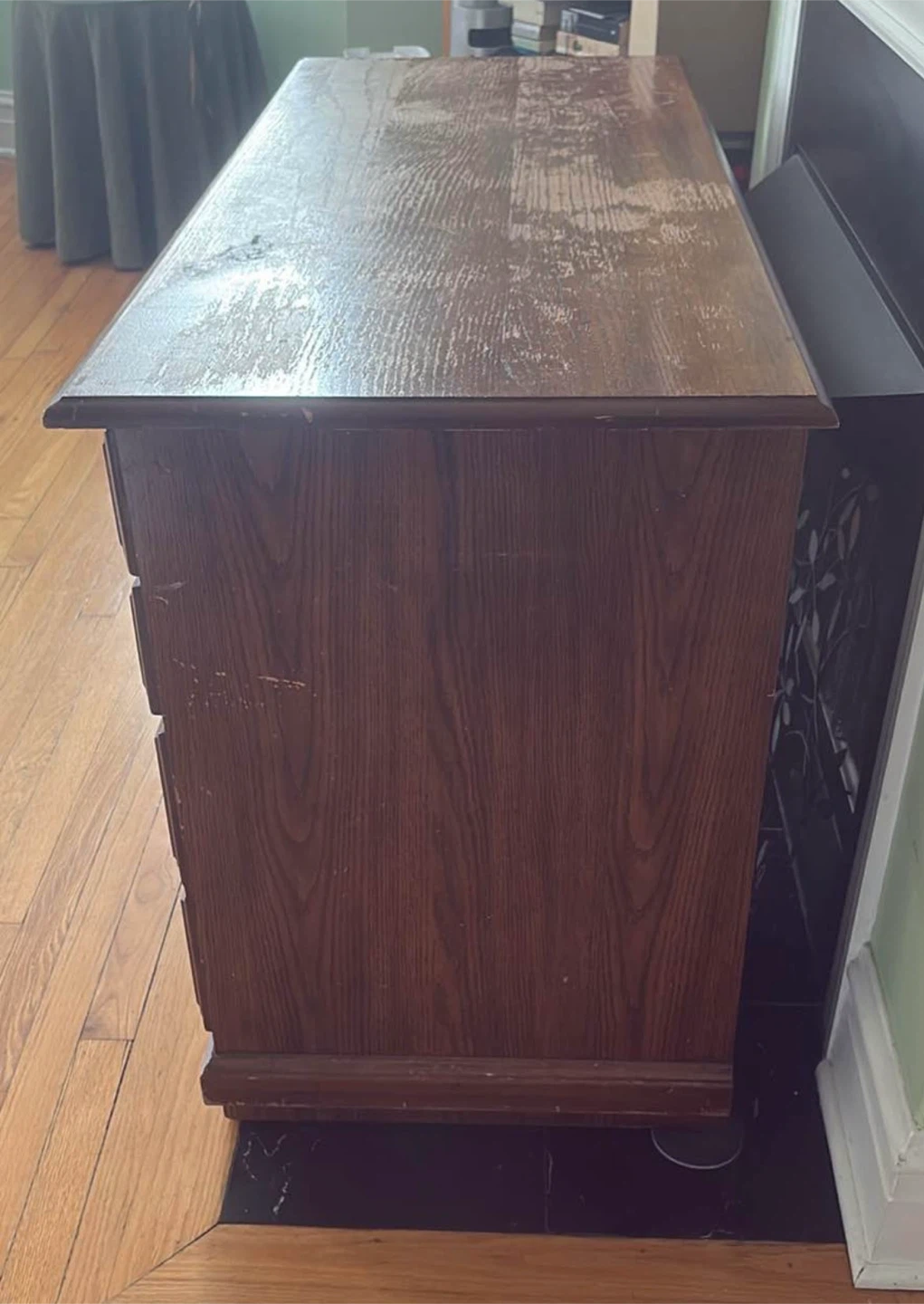 Vintage Wooden Desk with Drawers - photo 2