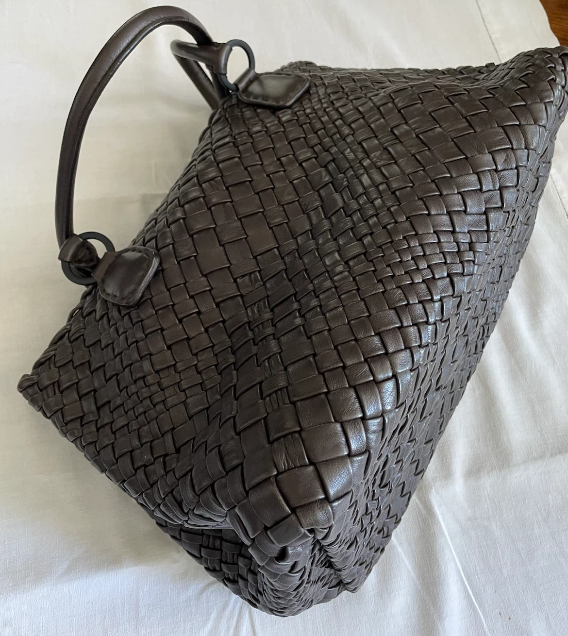 Brown Woven Leather Tote Bag - photo 4